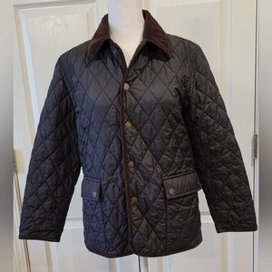 BROOKS BROTHERS Diamond Quilted Barn Coat Navy Blue - Size Medium